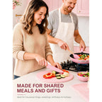 Astercook Knife Set with Block and Sharpener, 22 Piece Kitchen Knife Set Dishwasher Safe, Space-Saving Clear Knife Block with Knives for Everyday Home Cooking Pink