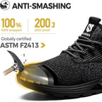 Suadex Steel Toe Sneakers For Men Women Indestructible Work Safety Shoes Lightweight Comfortable Slip Resistant Composite Toe