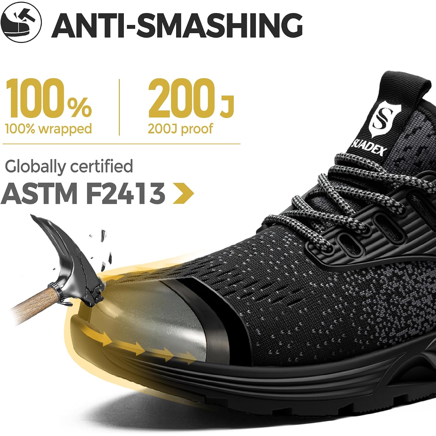 Suadex Steel Toe Sneakers For Men Women Indestructible Work Safety Shoes Lightweight Comfortable Slip Resistant Composite Toe