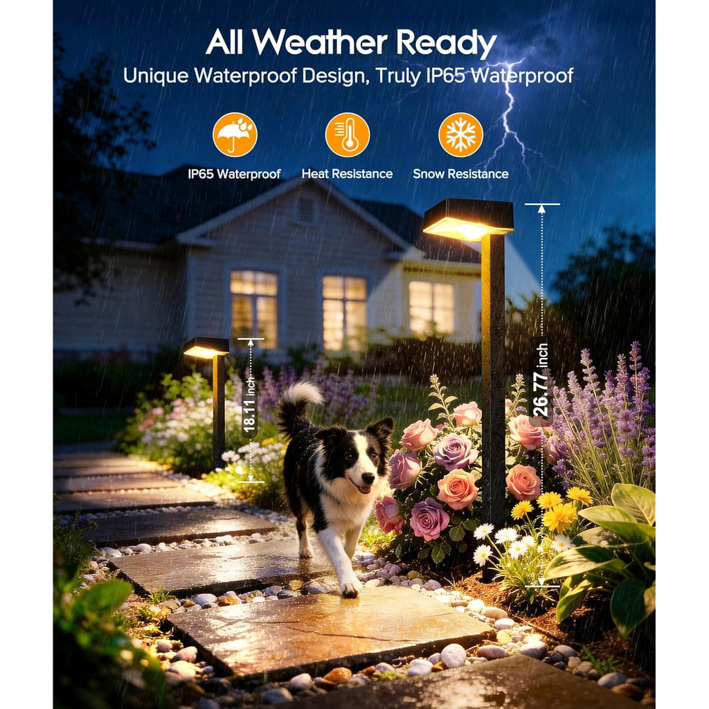 Solar Pathway Lights Outdoor, 8 Pack Garden Lights Solar Powered Path Lights With Larger Led Lens, 2 Light Modes Waterproof Outdoor Solar Light For Yard Driveway Walkway Landscape, Warm White