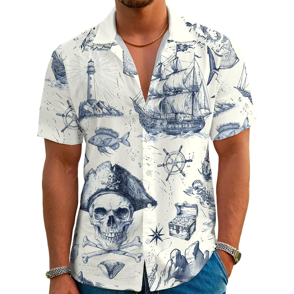 Dfz Funny Hawaiian Shirts For Men Summer Beach Short Sleeve Button Down Shirt Theme Party Shirt