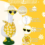 Summer Spring Porch Goose Outfit, Daisy Flower Goose Outfit Clothes For 17/23" Lawn Geese Statue For Garden Yard Decor (Yellow) (Yellow)