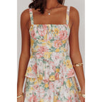 Abyovrt Women Floral Maxi Dress Sleeveless Bow Back Tiered Boho Flowy Long Dresses Summer Fall
