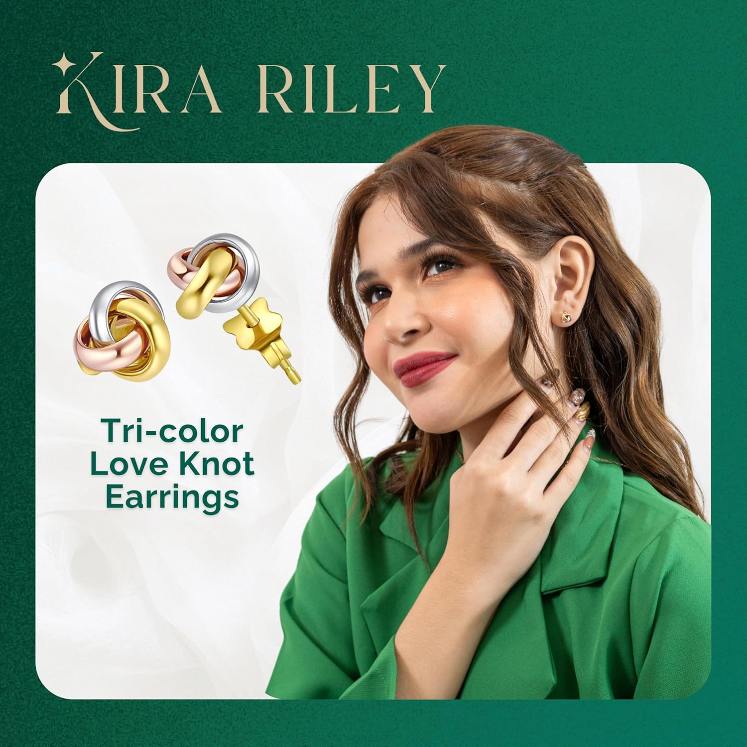 14k Solid Gold Knot Stud Earrings for Women - 14 Carat Small Ball Knots Studs - Nickel Free Earring - Pushback - Hypoallergenic - Elegant Jewelry Gifts for Her, Bridal, Anniversary, Your Wife