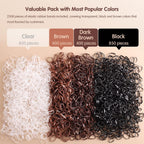Funtopia Mini Hair Ties, 2500Pcs Soft Hair Rubber Bands And Elastics For Girls Women With Organizer Box (Black, Clear, Brown, Dark Brown)
