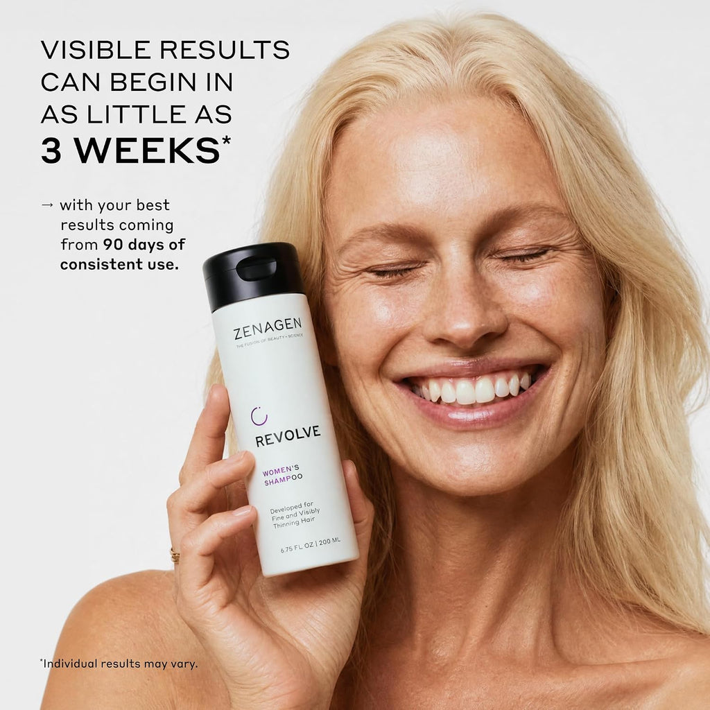 Zenagen Revolve Women'S Thickening Shampoo | Supports Appearance Of Fuller, Healthier-Looking Hair, Developed For Fine & Visibly Thinning Hair, Plant-Based, Color-Safe, 5-Minute Treatment