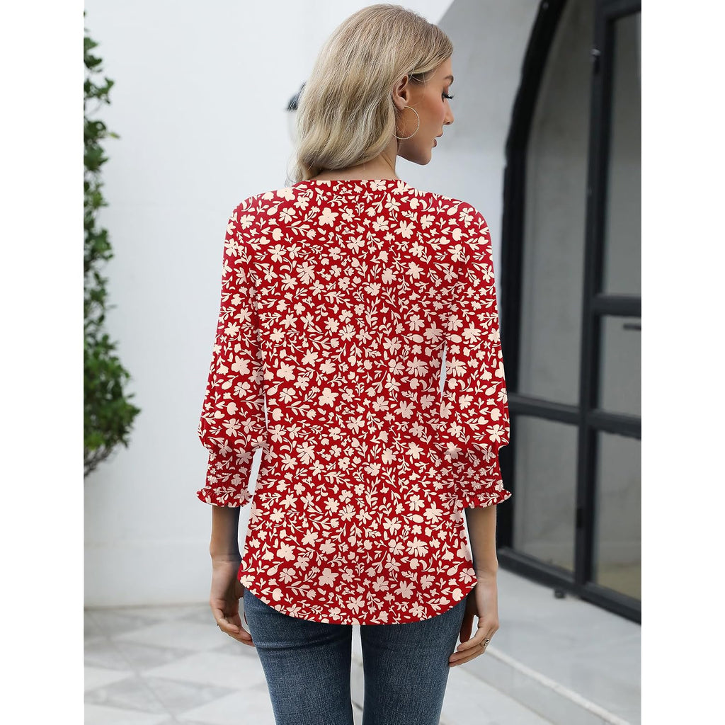 Lomon Women'S 2026 Fashion Tops 3/4 Length Sleeve Business Casual Blouses Summer Tees Shirts S-4X