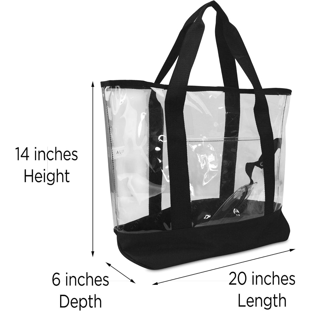 Dalix 20" Large Clear Tote Bag With Small Pouch