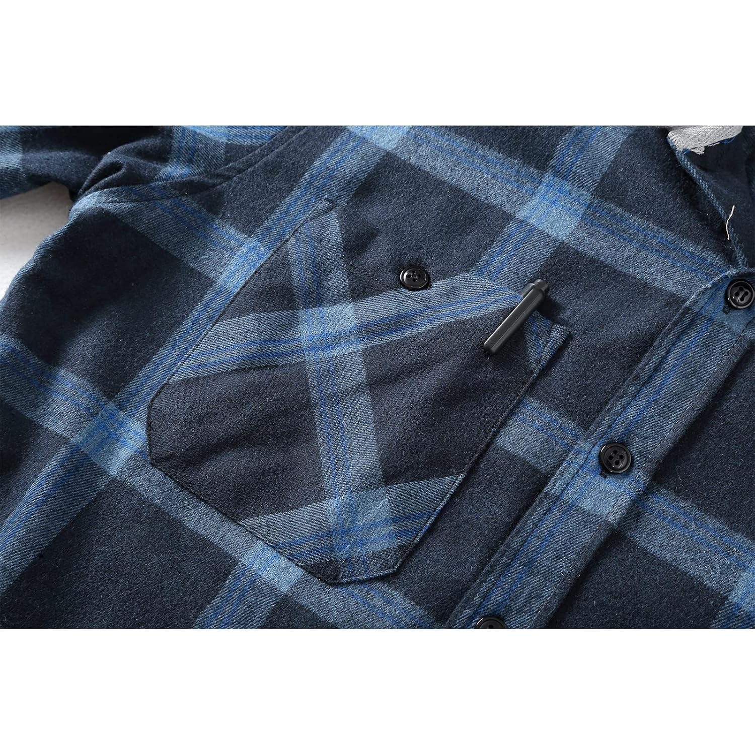 Zity Men'S Flannel Hoodie Shirts Casual Button Down Plaid Shirt Jackets For Men Long Sleeve Stylish Hooded With Pocket