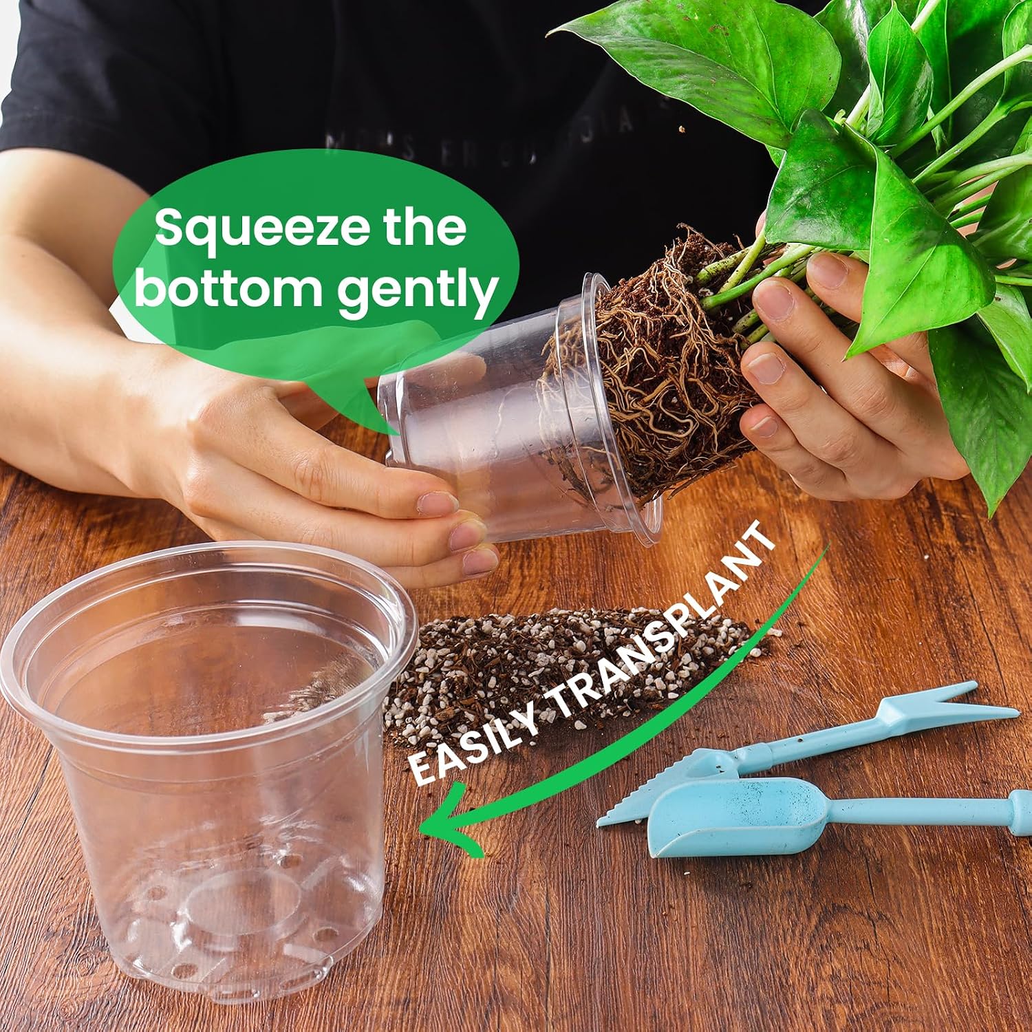 36 Packs 5/4/3.5 Inch Reinforced Clear Nursery Pots With Drainage Hole, Transparent Variety Pack Plastic Plant Pot Seedling Planter For Vegetable Propagation, Root Cutting, Seed Starting