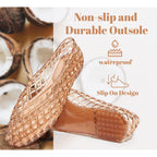Lucky Step Women'S Jelly Ballet Flats Mesh Casual Comfortable Jellies Shoes Clear Hollow Breathable Sandals