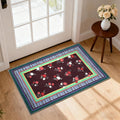 GarveeHome Brown 2x3 Area Rug, Vintage Floral Machine Washable Small Rug, Non Slip TPR Backing, Soft Entryway Mat for Kitchen Bathroom Bedroom Nursery