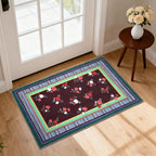 GarveeHome Brown 2x3 Area Rug, Vintage Floral Machine Washable Small Rug, Non Slip TPR Backing, Soft Entryway Mat for Kitchen Bathroom Bedroom Nursery