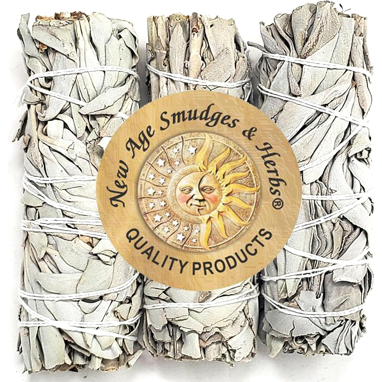 (Pack Of 3)-New Age Smudges & Herbs -Premium California White Sage Incense 4 Inches Long. Home Cleansing Incense,Fragrance,Meditation,Smudging Rituals.California Smudge Sticks Rituals -4 Inch