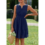 Prettygarden Women'S Summer Dresses 2026 Sleeveless V Neck Eyelet Hollow Out Swing A Line Beach Vacation Sun Dress