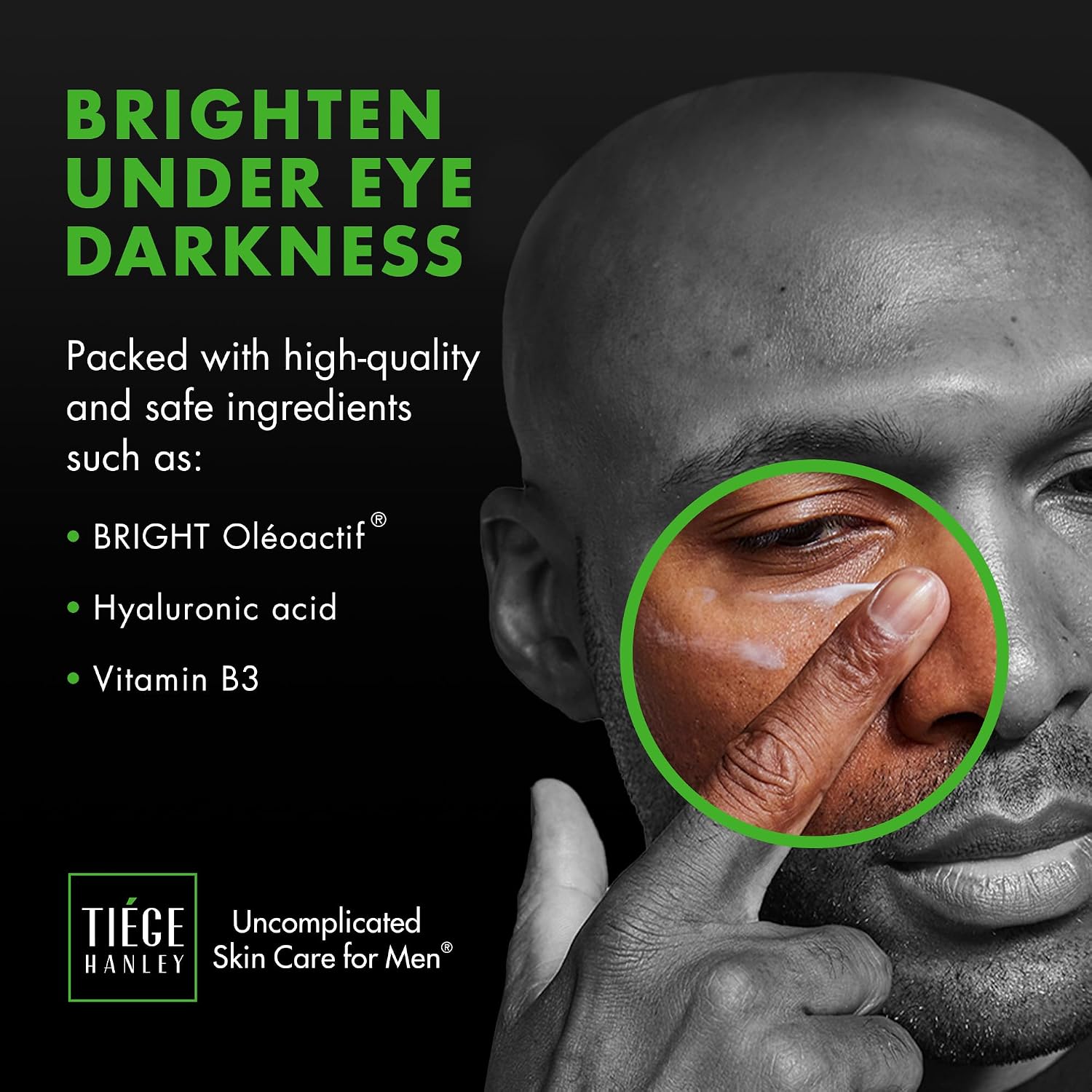 Tiege Hanley Eye Cream For Men, Morning And Night Under Eye Cream With Hyaluronic Acid And Vitamin B3, Helps Reduce The Look Of Dark Circles And Puffiness, Anti Aging Men’S Skin Care, 0.5 Oz
