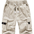 Aptro Men'S Cargo Shorts Elastic Waistband Drawstring Summer Casual Cotton Big & Tall Relaxed Fit Work Shorts