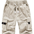 Aptro Men'S Cargo Shorts Elastic Waistband Drawstring Summer Casual Cotton Big & Tall Relaxed Fit Work Shorts