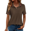 Polo Shirts for Women Business Casual Tops Work Short Sleeve Collared V Neck Dressy Summer Cute Blouses
