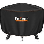 Enzeno Fire Pit Cover Round,37Inch Outdoor Round Firepit Cover,Waterproof Oxford Cloth Patio Fire Cover For Outdoor Fire Pit,Fits 34-36 Inch Gas Firepit/Bowl(37" Dia X 20" H)