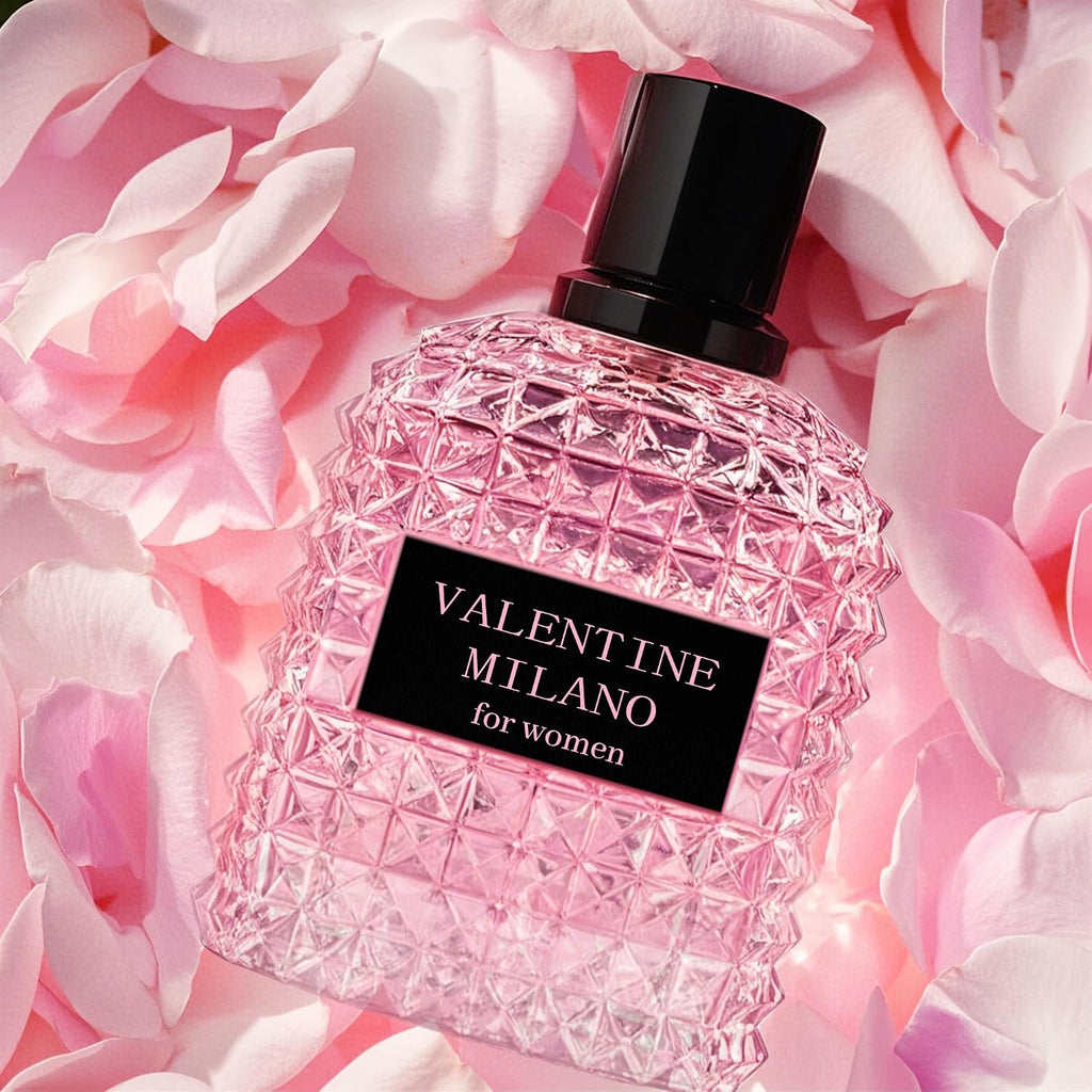 4Pcs Perfume Set For Women - Floral Fragrance Gift Set With Vanilla,Sweet Fruity, Eau De Parfume| 3.4 Fl Oz Each Women'S Cologne(Valentine Milano/Rose/Pink,Valuable,)