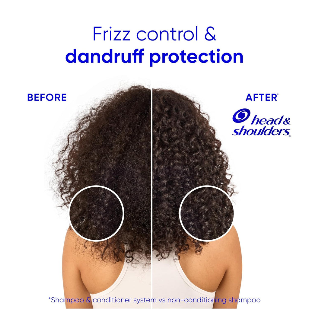 Head & Shoulders Anti-Dandruff Shampoo And Conditioner With 1% Pyrithione Zinc, Smooth & Silky 2 In 1, 24-Hour Frizz Control, Soothes Dry & Itchy Scalp, Leaves Hair Healthy, Shiny & Smooth, 28.2 Fl Oz