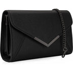 Dexmay Women Envelope Clutch Faux Saffiano Leather Evening Handbag Foldover Clutch Bag Formal Dressy Purse