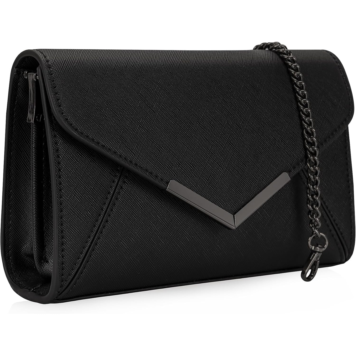 Dexmay Women Envelope Clutch Faux Saffiano Leather Evening Handbag Foldover Clutch Bag Formal Dressy Purse