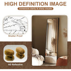 Delma Wall Full Length Mirror,Standing Mirror Full Body,Large Floor for Wall Door Bedroom Bathroom Living Room with Aluminium Frame(with Stand,56x15-Black)