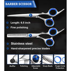 Meuut Hair Cutting Scissors Set 6.5 Inch - Hair Thinning Scissor & Hair Cutting Shears With Styling Comb, Texturizing And Precision Cutting Scissor For Salon & Home Use