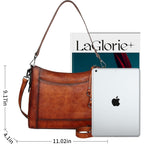 Iswee Leather Crossbody Bags for Women Shoulder Purse Medium Hobo Genuine Leather Satchel Purses and Handbags