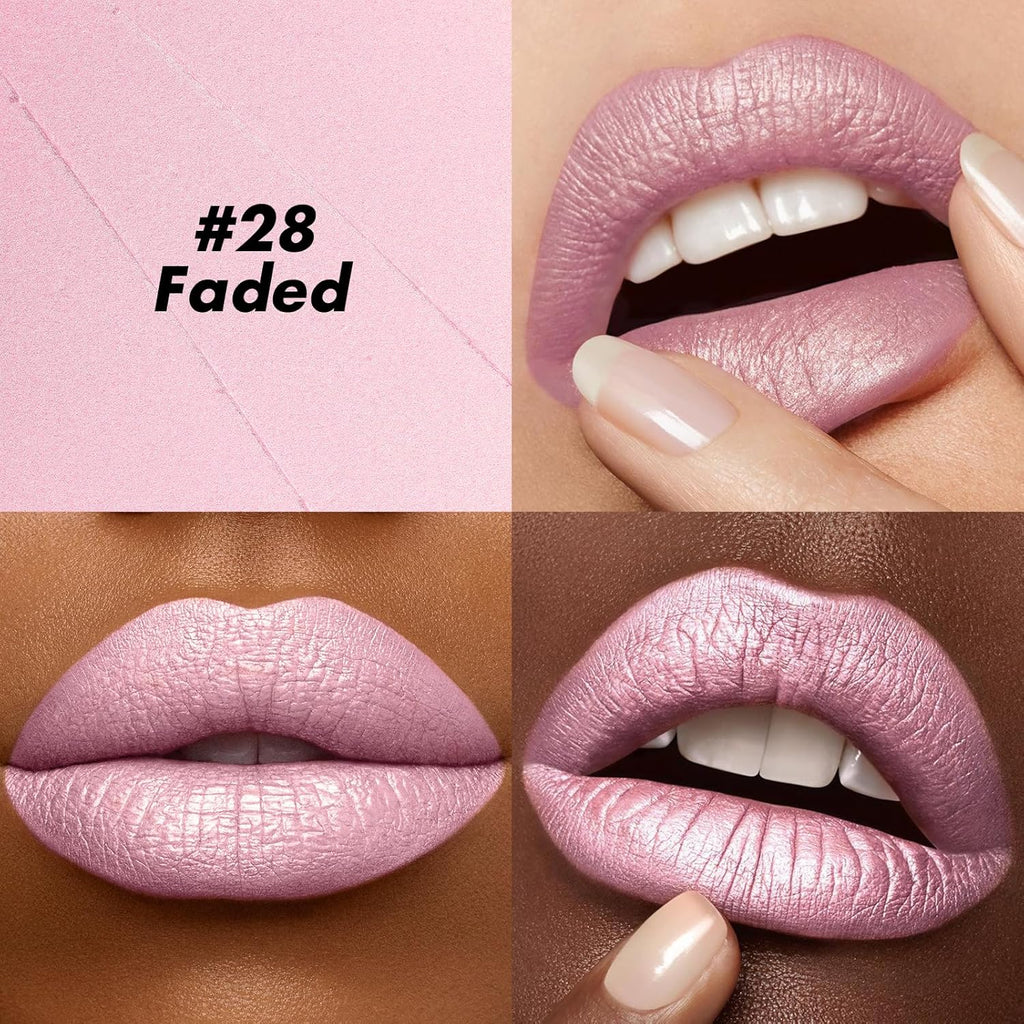 FOCALLURE Ultra Chic Lipstick,Moisturizing Lip Crayon,Lightweight Color without Drying or Fading,Long Lasting Lips Makeup,#28 Faded