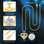 Mothers Day Gifts for Mom, Moissanite Heart Pendant Necklaces for Women, 925 Sterling Silver Necklace Engraved with 'I LOVE YOU', Ideal Anniversary Birthday Jewelry Gift for Women Wife Girlfriend Her