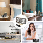 Digital Alarm Clock,Led And Mirror Desk Clock Large Display,With Dual Usb Charger Ports,3 Levels Brightness,12/24H,Modern Electronic Clock For Bedroom Home Living Room Office - Gold