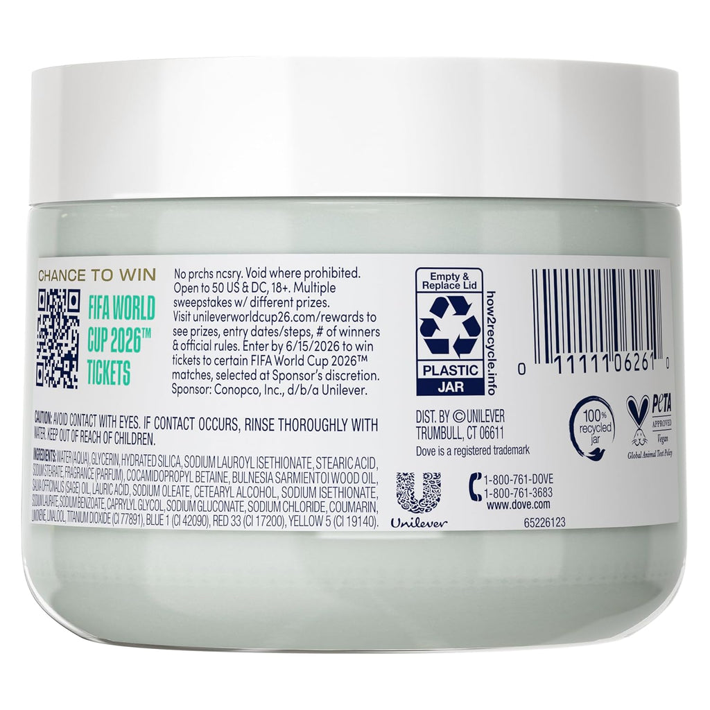 Dove Fifa World Cup 2026 Limited Edition Moisturizing Body Scrub – Palo Santo & Sage Oil, Ph‑Balanced Whipped Exfoliator For Hydrated, Radiant Skin, 15 Oz