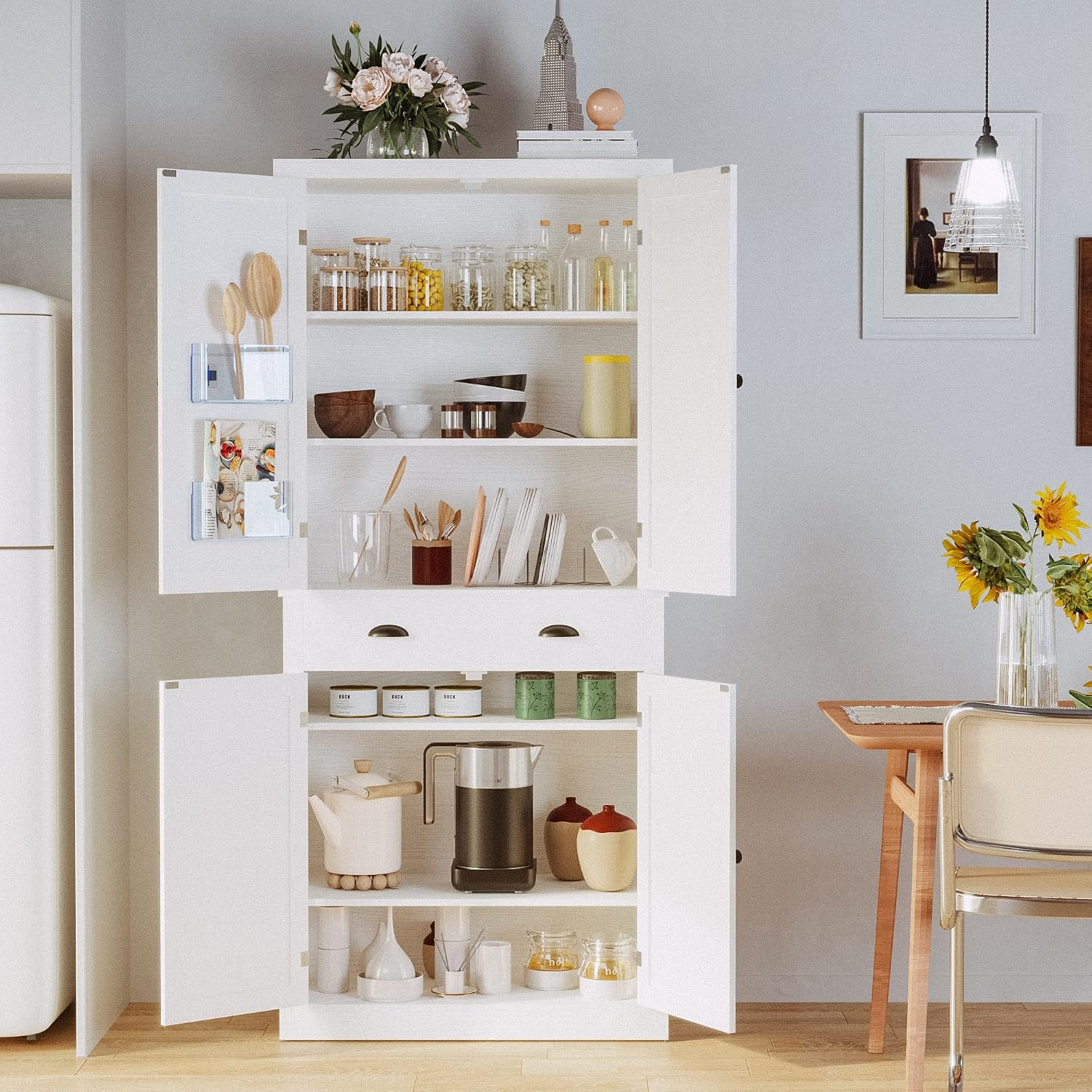 Ironck Storage Cabinet With Drawers And Doors For Living Room And Entryway | Open Shelves, Adjustable Shelves, Organized Essentials
