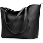 Kalidi Large Tote Bag Vegan Leather Casual Zipper Work Bag Weekender Hobo For Women 16L Oversize Shoulder Travel Purse