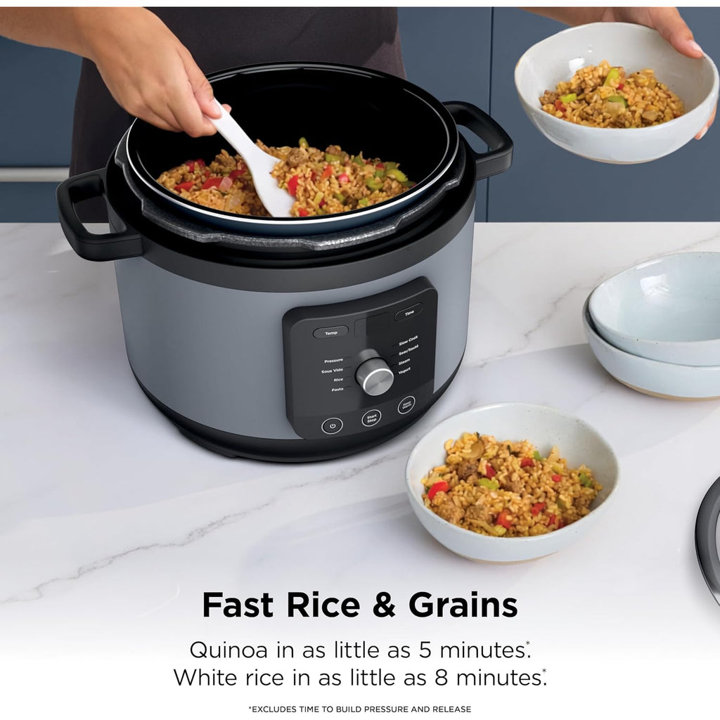 Ninja Hyperheat 9-In-1 Electric Pressure Cooker | 6.5 Qt Multi Cooker With Sear/Sauté, Slow Cooker, Rice Cooker, Sous Vide | 1200W | Fast Cooking, Pfas-Free Pot | Stone Purple | Pc201Sp