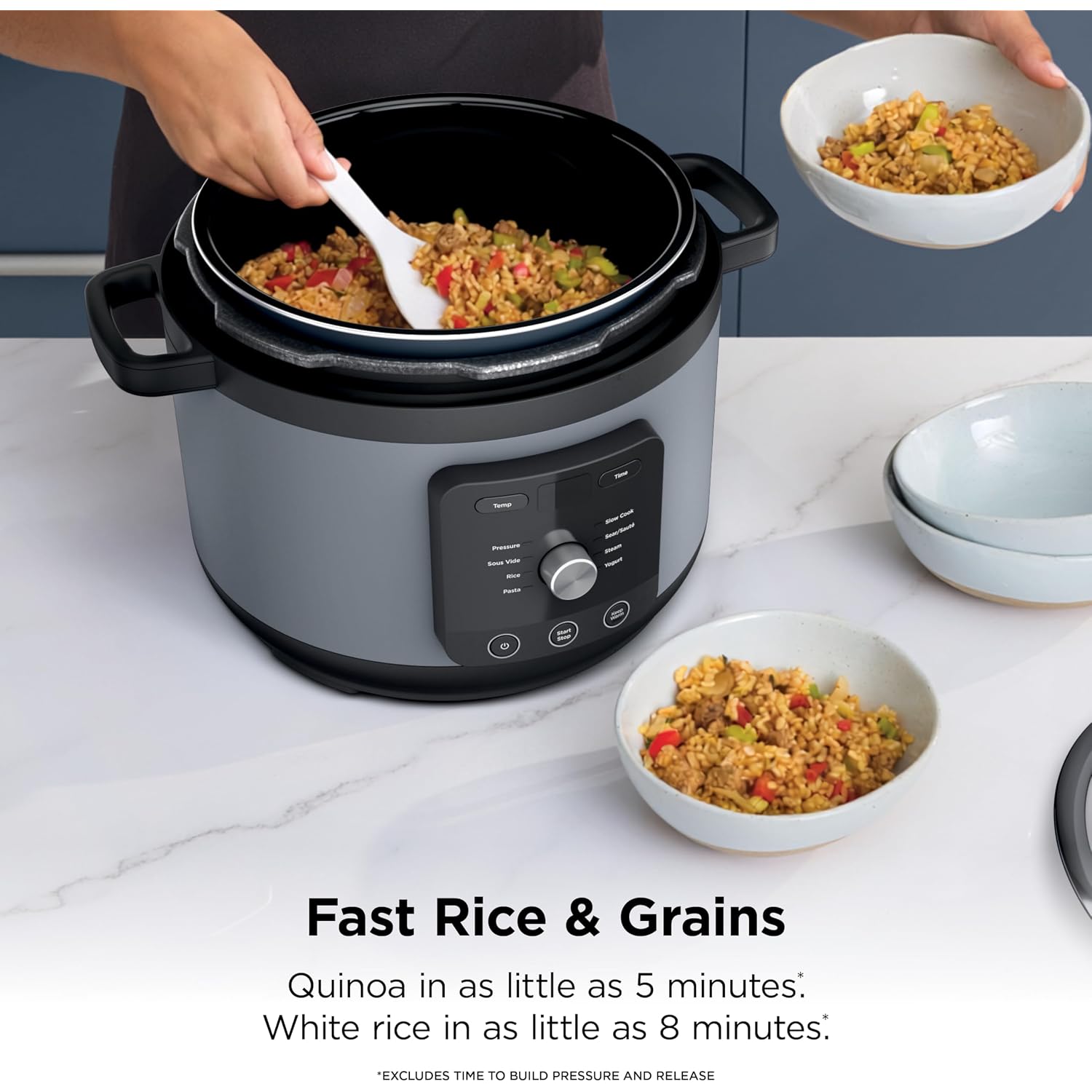 Ninja Hyperheat 9-In-1 Electric Pressure Cooker | 6.5 Qt Multi Cooker With Sear/Sauté, Slow Cooker, Rice Cooker, Sous Vide | 1200W | Fast Cooking, Pfas-Free Pot | Stone Purple | Pc201Sp