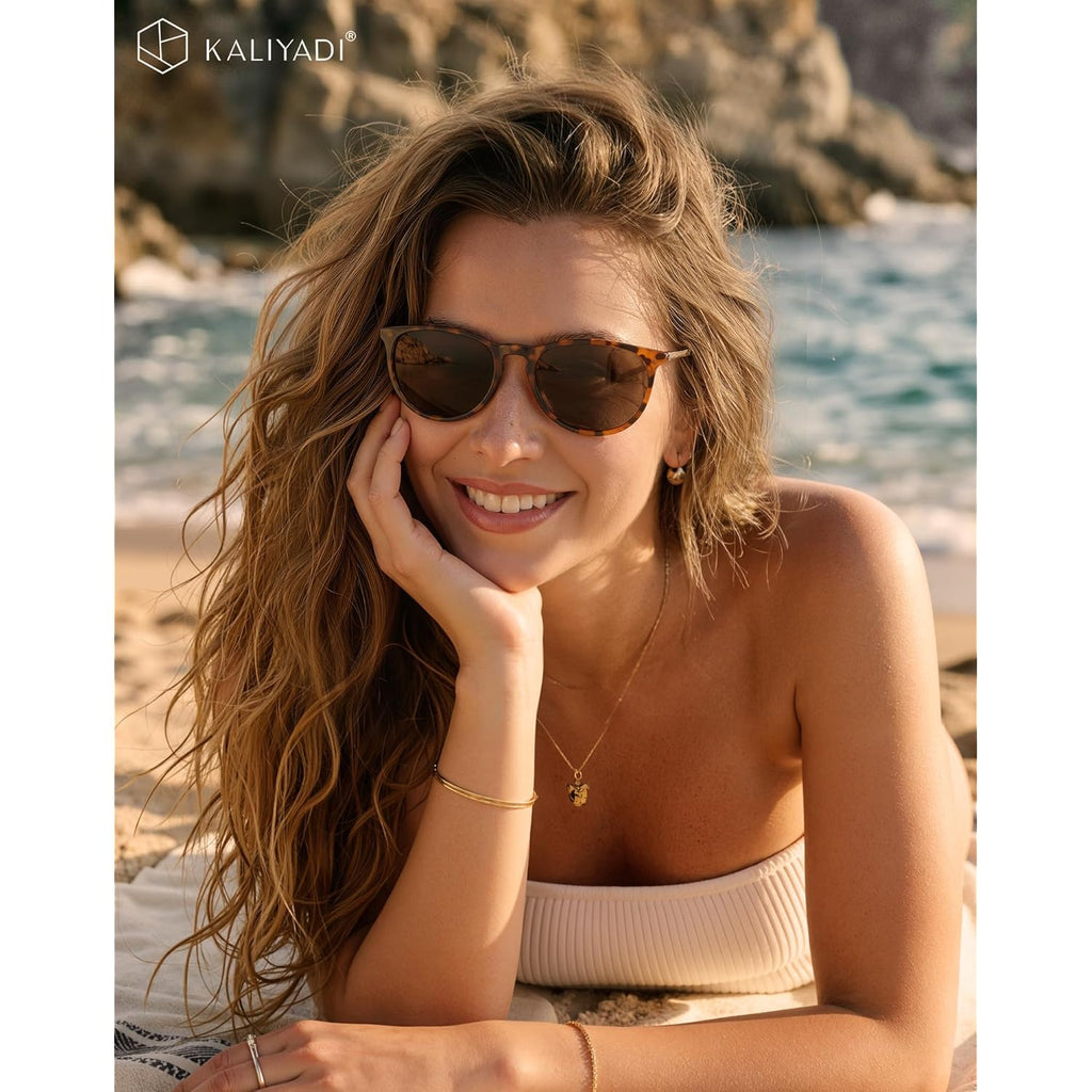 KALIYADI Sunglasses Womens Polarized Womens-Sunglasses: Trendy Sun Glasses with UV400 Retro Style for Party Beach Shopping