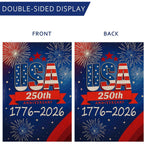250 Anniversary Usa Garden Flags For Outside, 250 Anniversary Usa Flag With Fireworks Design, 1776-2026 Patriotic 4Th Of July Decorations Yard Sign Double-Sided Waterproof House Flag 12X18 Inch 250 Year American Flag