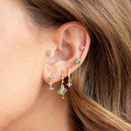 Sterling Silver Post Earrings for Women - Hypoallergenic Cartilage Earrings Dainty 14K Gold Plated Stud Huggie Hoop Earrings Dangle Chain Earrings Gold Plated Jewelry
