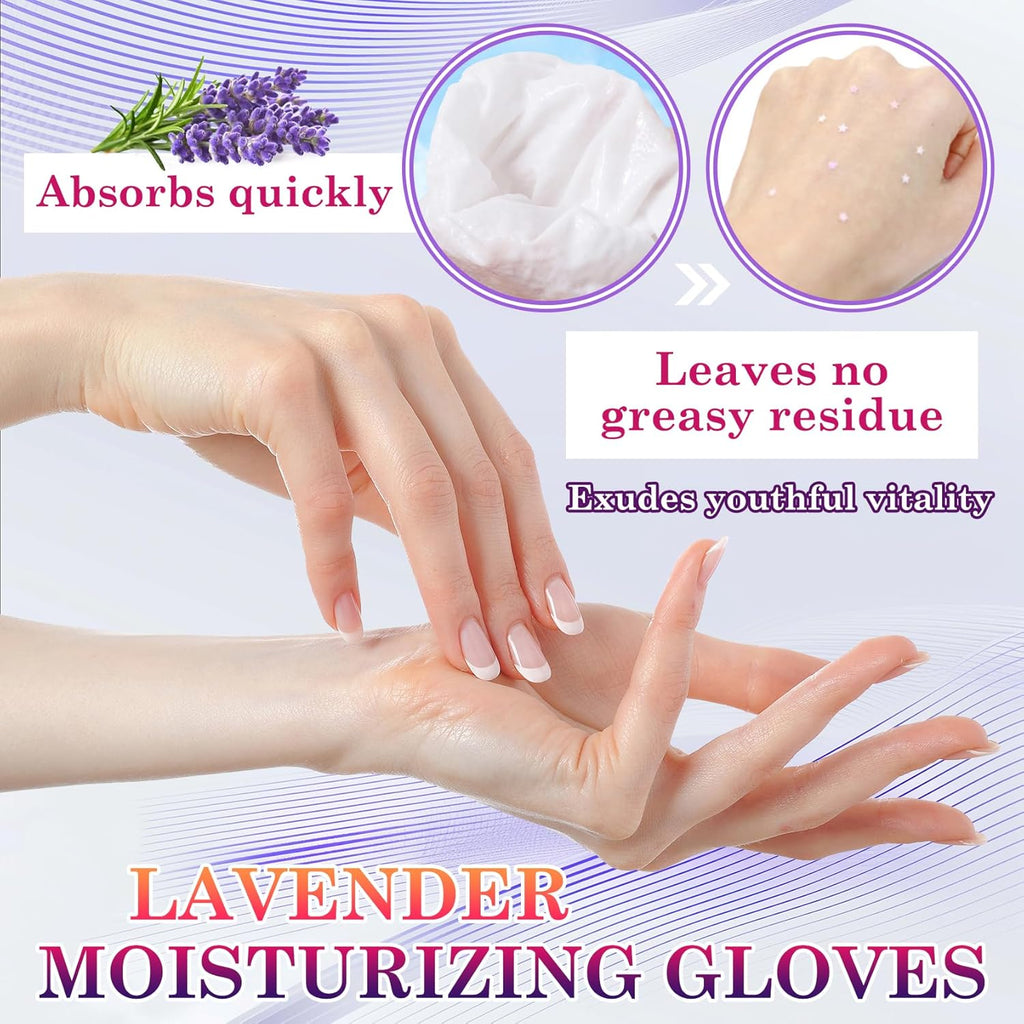 6 Pairs Hand Masks Moisturizing Gloves, Hydrating Hand Mask Moisturizer Gloves Care for Dry Cracked Hands, Smooth Long Lasting Soft Firming Hand Mask Gift Set for Men Women（A)