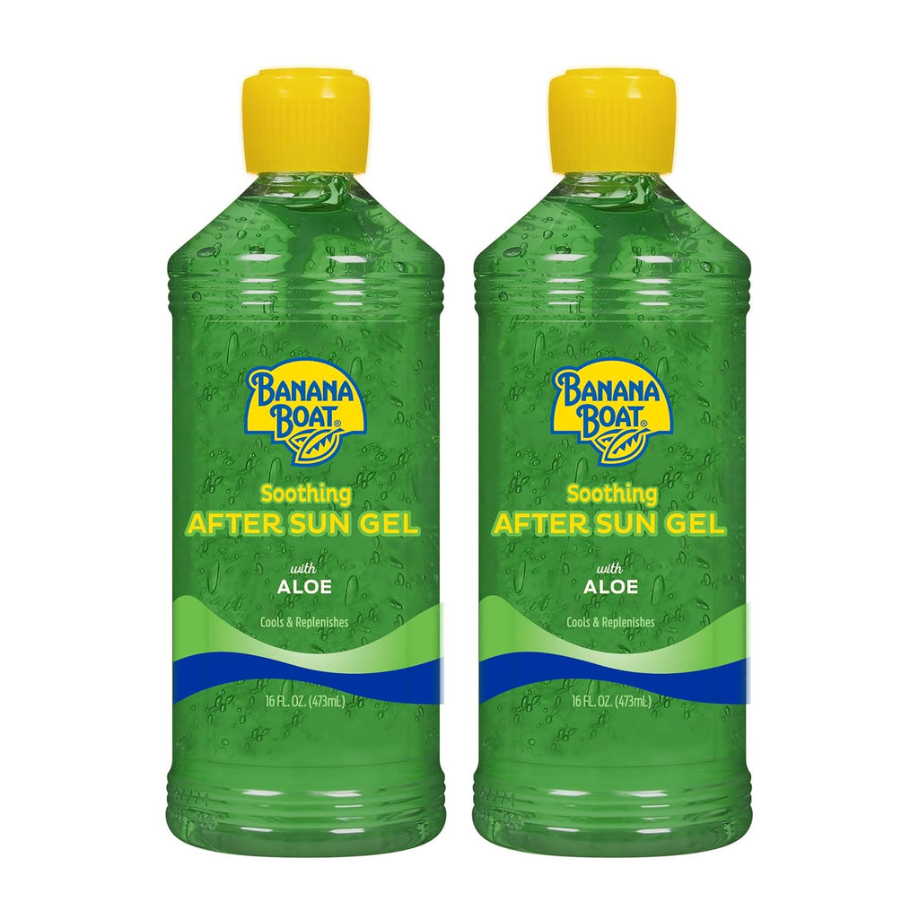Banana Boat Soothing After Sun Gel With Aloe Twin Pack | Aloe Vera Gel, Sunburn Relief, After Sun Care, 16 Fl Oz Each