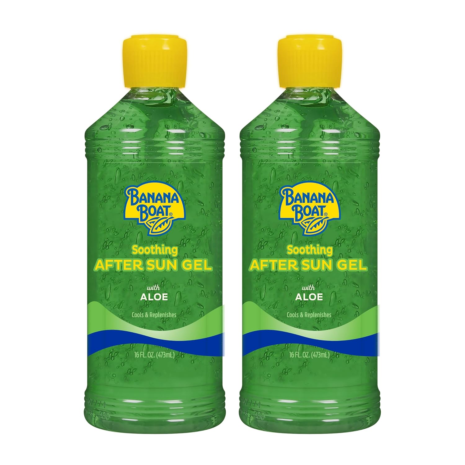 Banana Boat Soothing After Sun Gel With Aloe Twin Pack | Aloe Vera Gel, Sunburn Relief, After Sun Care, 16 Fl Oz Each