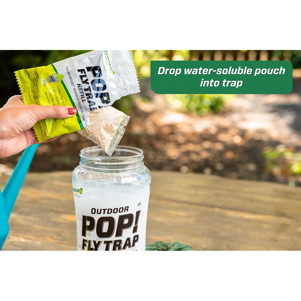 Rescue! Pop! Fly Trap – Large Reusable Fly Trap For Outdoor Use - 3 Pack