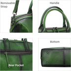 Iswee Genuine Leather Satchel Tote Bag Top Handle Handbag Designer Shoulder Bag Large Capacity Cross Body Bag