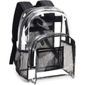Vorspack Clear Backpack Heavy Duty Pvc Transparent Backpack With Reinforced Strap Stitches & Large Capacity For College Workplace Security - Black