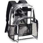 Vorspack Clear Backpack Heavy Duty Pvc Transparent Backpack With Reinforced Strap Stitches & Large Capacity For College Workplace Security - Black