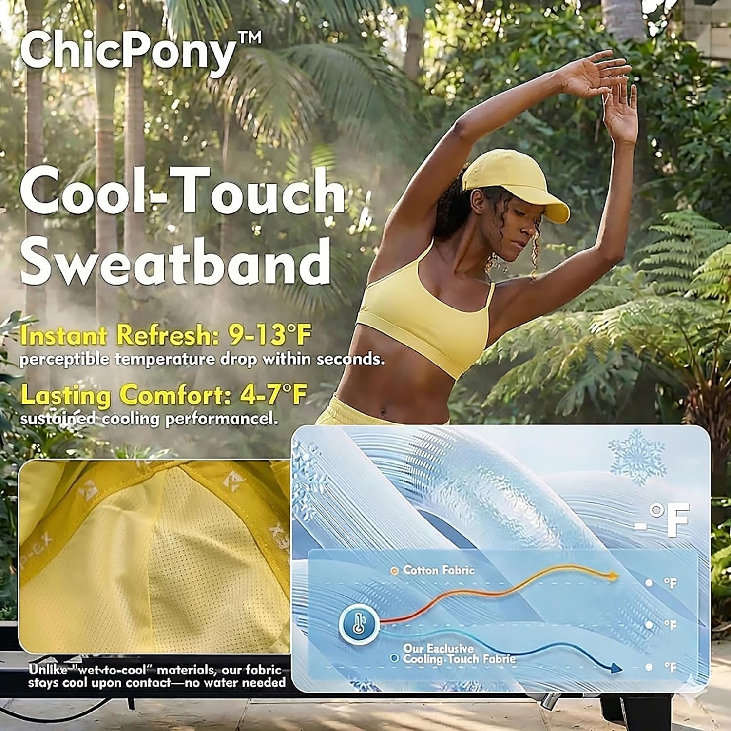 TOP-EX ChicPony™ Women's High Ponytail Baseball Cap, UPF 50+ Cooling Breathable Hat for Running Golf & Big Heads Sun Faded Yellow